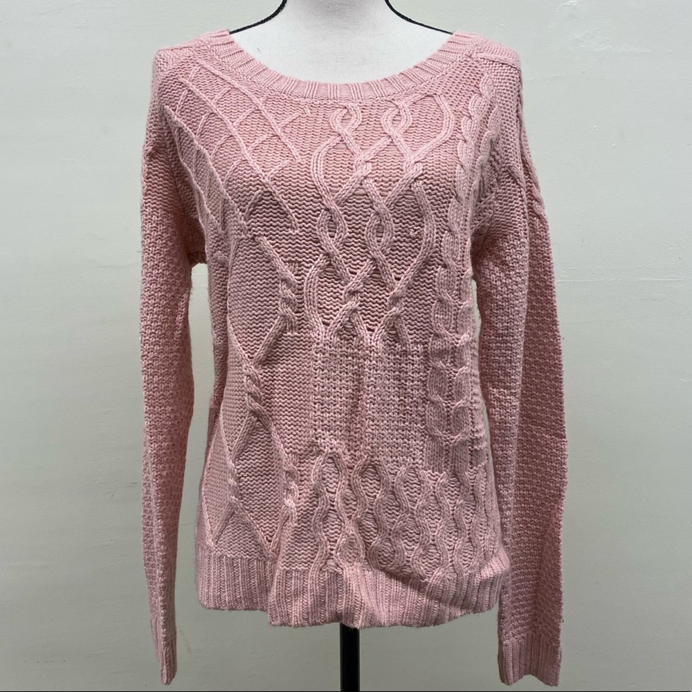 Mossimo Pastel Pink Cable Knit Sweater
